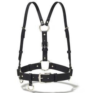 Black Leather Harness Belt